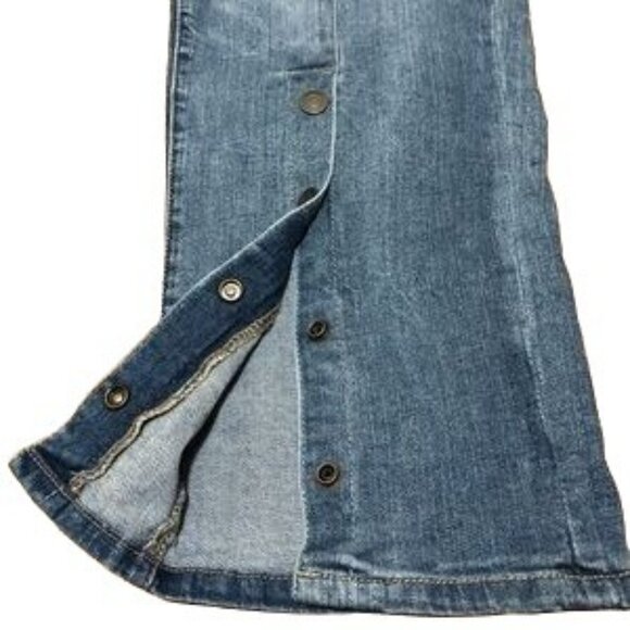 Ashro Boho Snap Front Cropped Jeans Size 6 - Picture 3 of 10